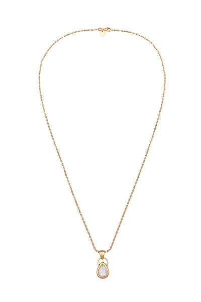ELLI Halskette Damen Anhänger Tropfen Classic mit Mondstein in 925 Sterling Silber vergoldet