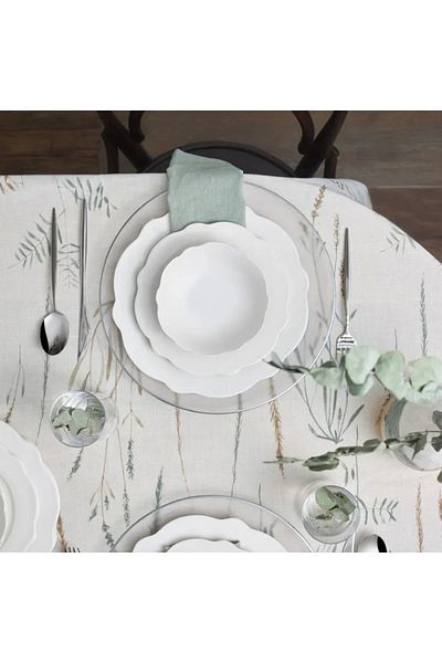 Karaca Daisy New Bone Geschirr-Set für 4, 12-teilig, Teller und Schalen, Geschirr-Set