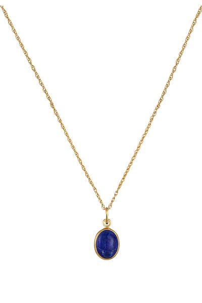 ELLI Halskette Frau Tropfen Anhänger Statement mit Lapislazuli Stein in 925 Sterling Silber