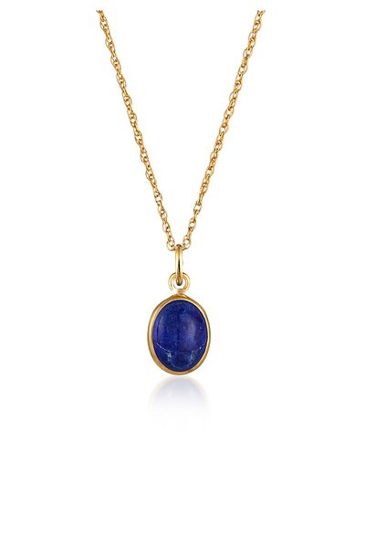 ELLI Halskette Frau Tropfen Anhänger Statement mit Lapislazuli Stein in 925 Sterling Silber