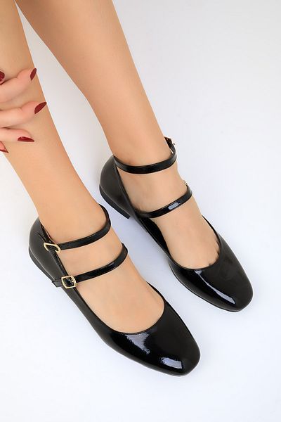 SOHO Schwarze Ballerinas aus Lackleder für Damen 18939