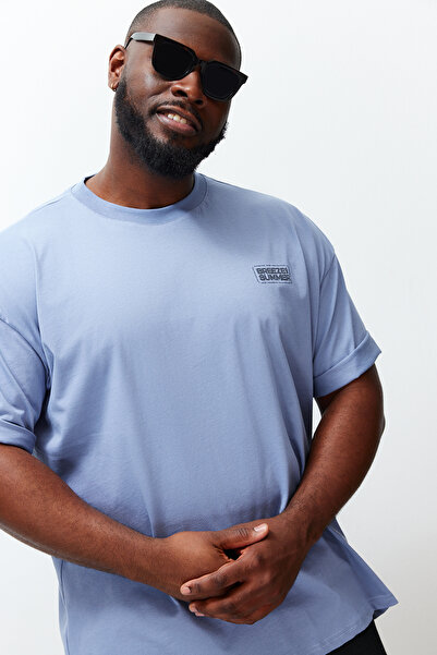 Trendyol Collection Lilac Oversize Large Size Comfortable Cotton T-Shirt - TMNSS24BF00023