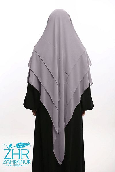 ZAHRANUR HİJAB Πρακτικό σουφλέ σιφόν 3 επιπέδων - Shawl/Hijab