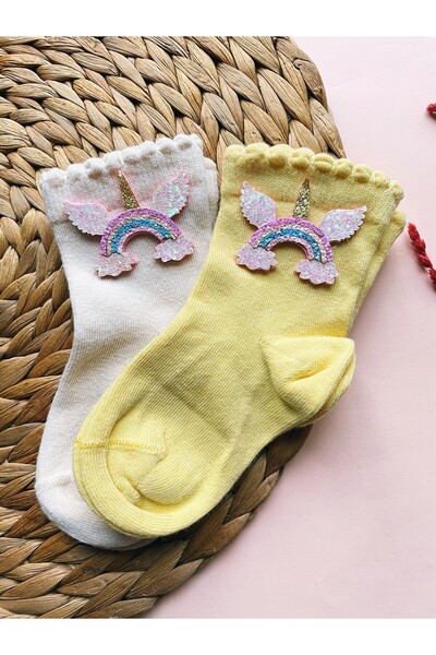 The Cloudish Shop Children's Socket Socks Glittery Glitter 3D Pack of 2