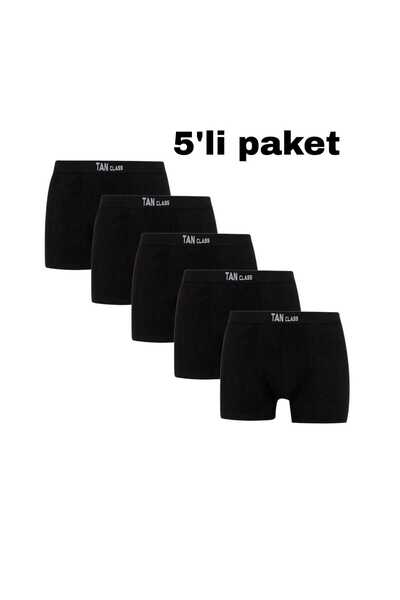Tan class 5 'li siyah Premium boxer , Baksır , Likralı , Esnek kumaş ORİS İçg...