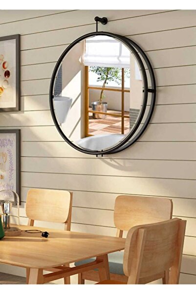 Home La Black Ayna 60 cm,Dekoratif Duvar Aynası