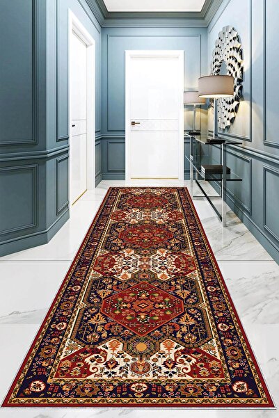 on the clouds Kilim Desenli Etnik Dijital Baskı Yıkanabilir Kaymaz Taban Mode...