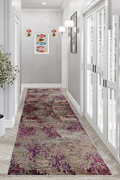 Pelangi Batik Desenli Renk Geçişli Dijital Baskı Yıkanabilir Kaymaz Taban Sal...