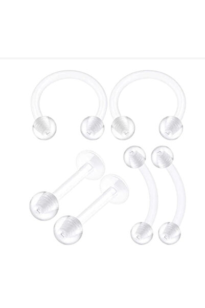 Öte Beri Hayallerin Ötesi Antiallerjik Cerrahi Bioplastik Helix, Septum, Labret, Smiley, Tragus Küpe Piercing 1 Adet