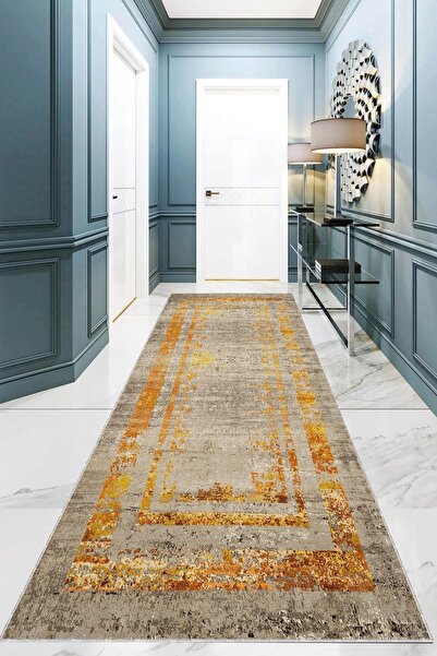 on the clouds Eskitme Model Sarı Çerçeveli Dijital Baskı Yıkanabilir Kaymaz T...