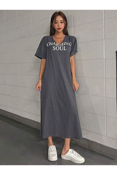Machetta Dámské tričko s výstřihem do V s potiskem Charming Soul Plus Size