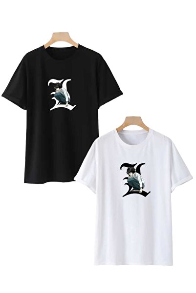 PERISENSE Unisex Kadın Erkek Anime Death Note L Lawliet Baskılı Oversize Sevg...