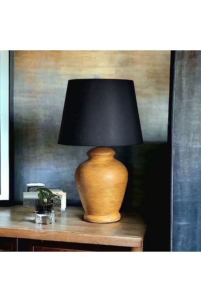 Qdec Vintage Ceramic Lampshade Rustic Cashmere - Black