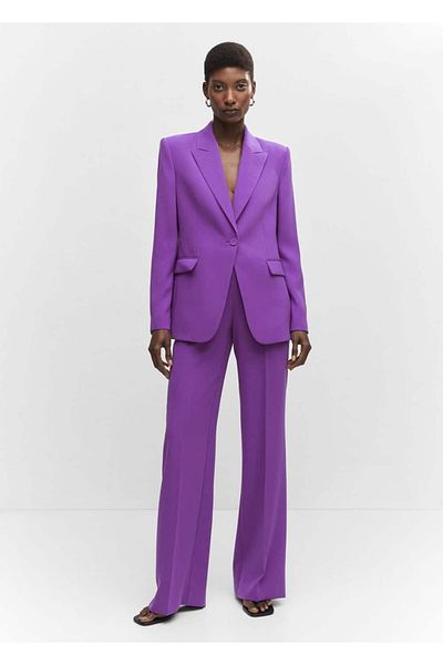 MANGO Woman Wide Leg Fabric - Comfortable Cut Trousers