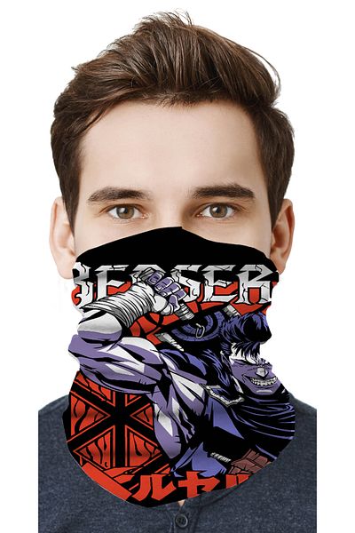 FG KONNİCHİWA قناع وجه لركوب الدراجات النارية من Anime Manga Motor Berserk، قناع للرقبة في الهواء الطلق، باندانا بالاكلافا