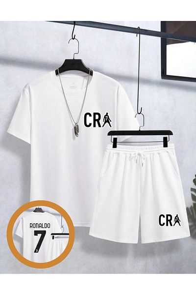 AMMA Σετ σορτς μπλουζάκι Unisex Cristiano Ronaldo με στάμπα στο κάτω μέρος 100% βαμβακερό
