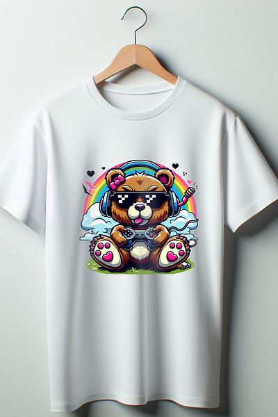 Vordevia Μπλουζάκι με στάμπα Gamer Teddy Oversize
