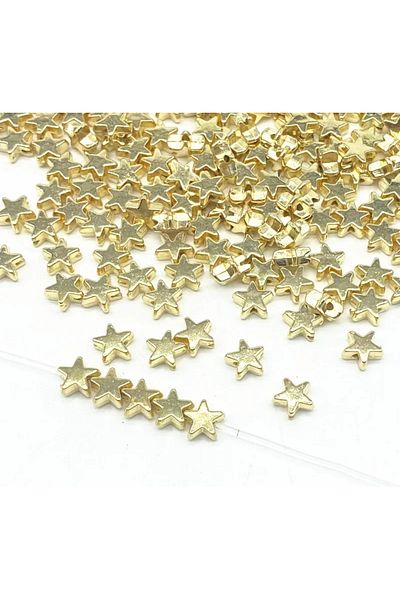 yiğit aksesuar 100 Pieces Gold Star Beads Spacers