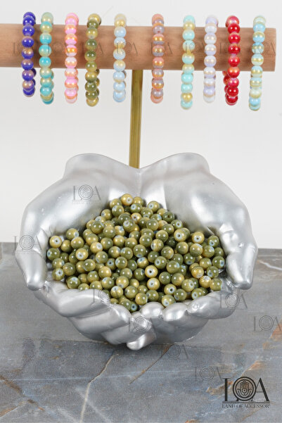 LANDOFACCESSORY 8 mm Glass Beads - Jewelry Beads - Rosary Beads - Bracelet Ac...