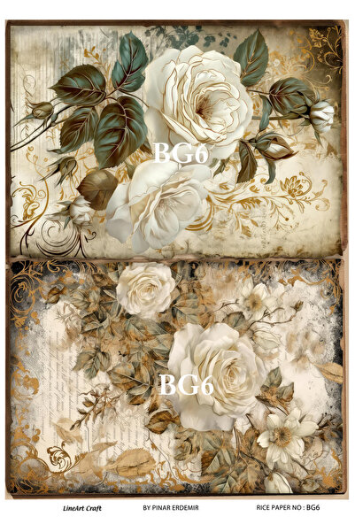 LİNEART Brass Decopage Paper No:Bg6