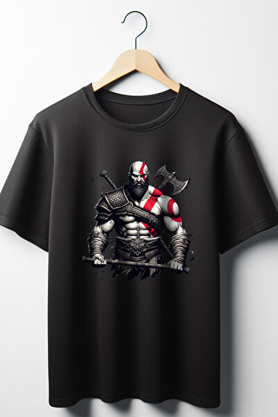 Vordevia تي شيرت كراتوس إله الحرب مطبوع كبير الحجم