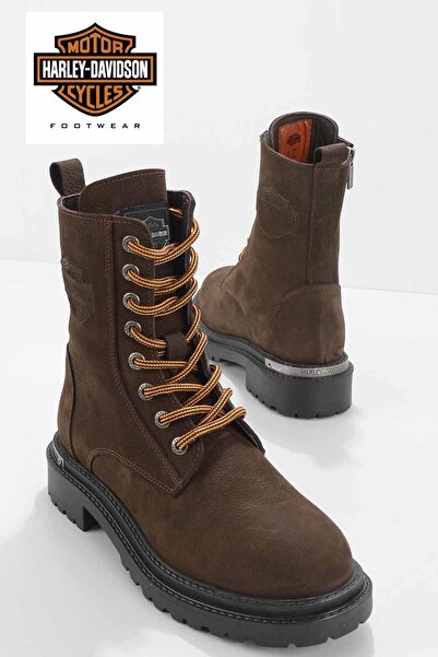 Harley Davidson Dark Brown Leather Kadın Bot & Bootie Hd0777002301