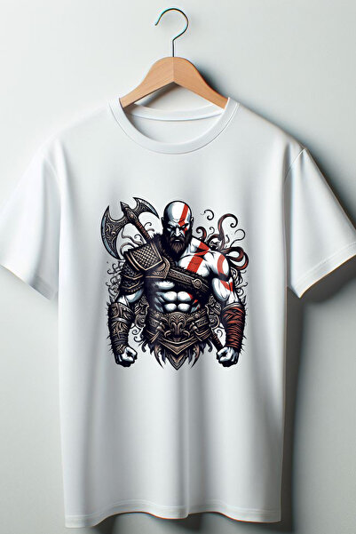 Vordevia تي شيرت كراتوس إله الحرب مطبوع كبير الحجم
