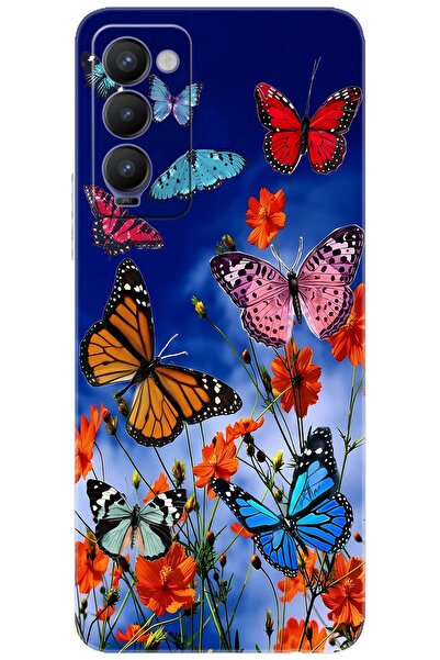 Camon Tecno 18 (CH6n) Uyumlu Kılıf Desen Baskılı Silikon Renkli Kelebekler ST...