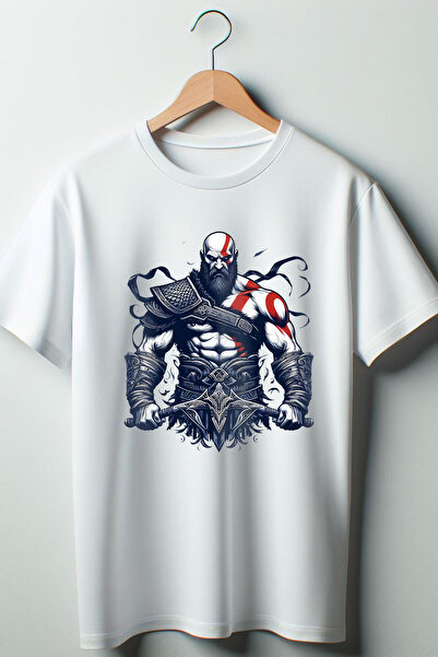 Vordevia تي شيرت كراتوس إله الحرب مطبوع كبير الحجم