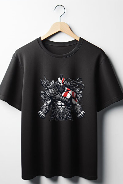 Vordevia تي شيرت كراتوس إله الحرب مطبوع كبير الحجم