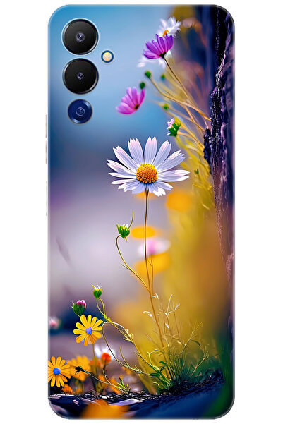 TECNO Pova 4 (LG7n) Uyumlu Kılıf Desen Baskılı Silikon Papatya Seri STK:1000 ...