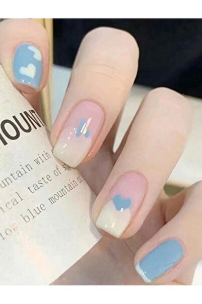 Accessories Vanilla Avenue Bebek Mavisi Desenli Kendinden Yapışkanlı Tırnak S...