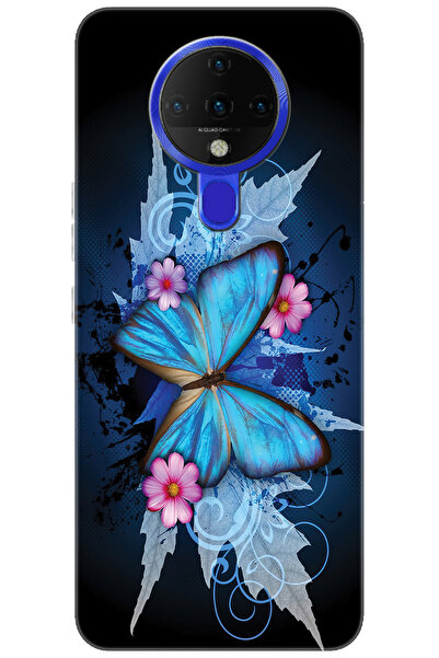 TECNO Spark 6 (KE7) Uyumlu Kılıf Desen Baskılı Silikon Kelebek Resim STK:550 ...