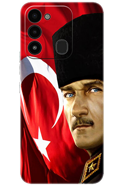 TECNO Spark 8C (KG5k-KG5q) Uyumlu Kılıf Desenli Silikon Atatürk ve Türk Bayra...