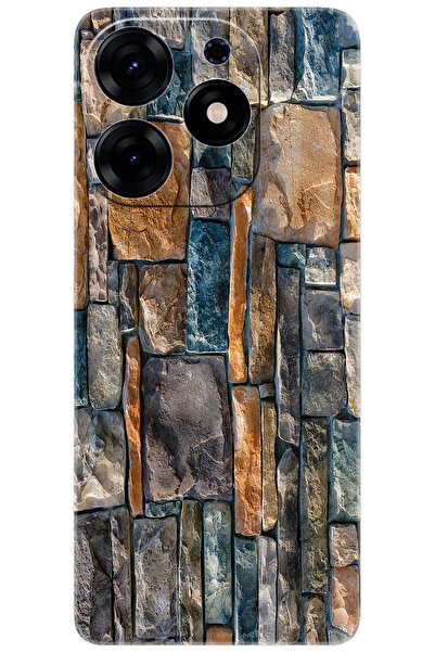 TECNO Spark 10 PRO (KI7) Uyumlu Kılıf Desen Baskılı Silikon Taş Duvar STK:233...