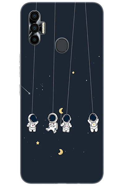 TECNO Spark 7 PRO (KF8) Uyumlu Kılıf Desen Baskılı Silikon Astronot STK:663 CP-XpVuzfN