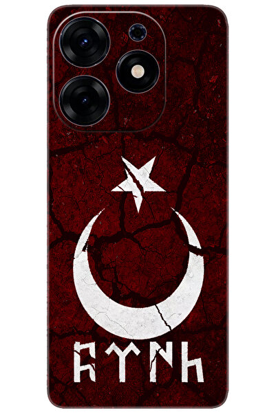 TECNO Spark 10 PRO (KI7) Uyumlu Kılıf Desen Baskılı Silikon Göktürkçe Türk ST...