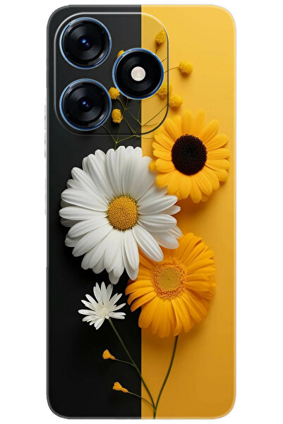 TECNO Spark 10 (KI5q) Uyumlu Kılıf Desen Baskılı Silikon Papatya Serisi STK:7...
