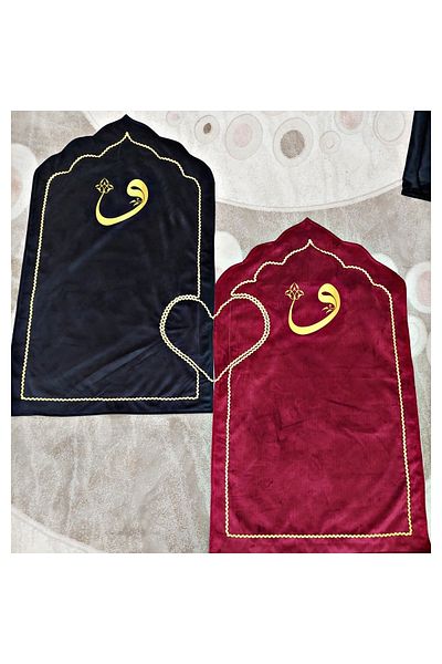 Evince Red-Black Heart Double Challenge 2 Pieces, Fiber, Velvet Fabric 2 Pieces Rosary Gift