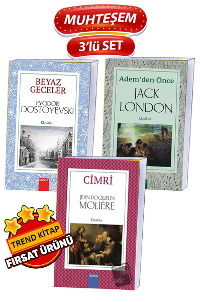 GÖNÜL YAYINCILIK CİMRİ-ADEMDEN ÖNCE-BEYAZ GECELER OKUNMASI GEREKEN 3 MUHTEŞEM KİTAP