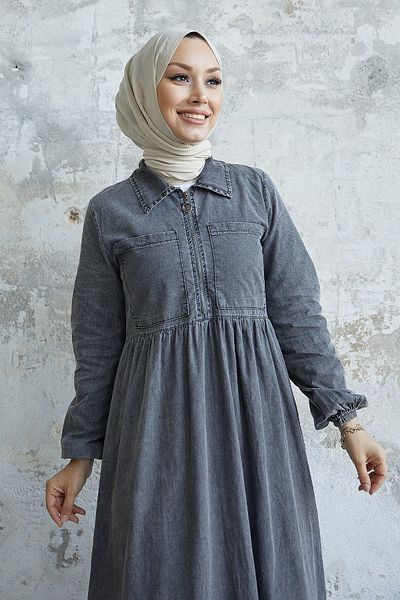 InStyle Daniel dupla zsebes farmer ruha - szürke