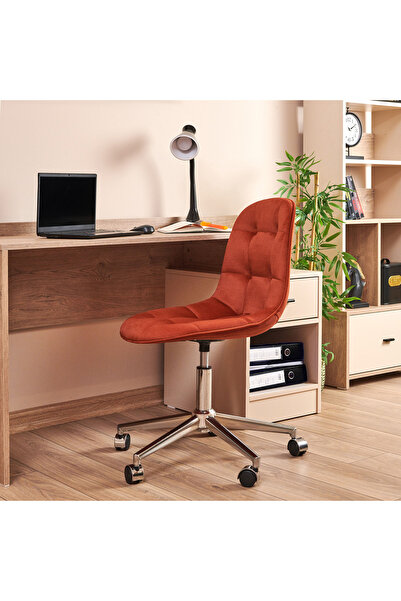 Just Home Kareli Çalışma Sandalyesi - Turuncu