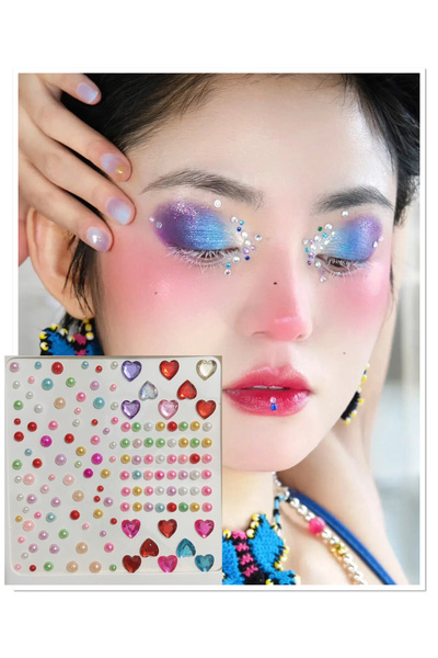 NEW HİLL Yüz vücut tırnak ve saç için kendinden yapışkanlı taş sticker-140 adet