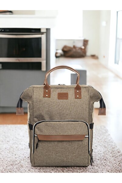Sahra Luxus Leke Tutmaz Su Geçirmez Termal Bölmeli Anne Bebek Bakım Sırt Çantası