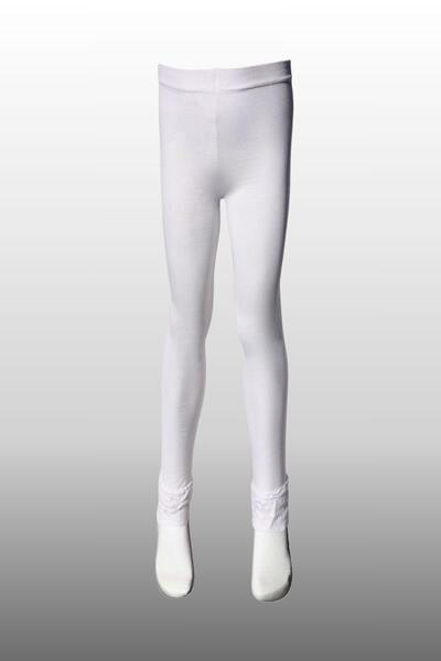 Adisia Girl's Ankle Lace Seasonal White Colored Tights