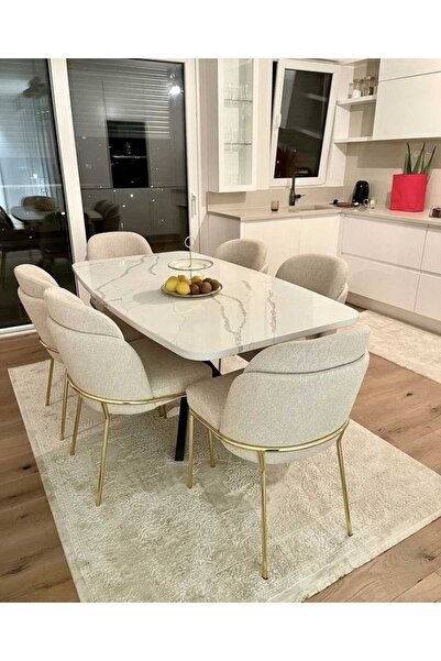 holzwelt 6'lı Mutfak Sandalyesi 6 Adet Salon Sandalyesi Yemek Odası Sandalyes...