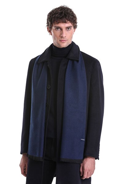 Hatemoğlu Μπλε Navy Απλό Λεπτό Φουλάρι Διπλής Όψης 12112023 A002_005