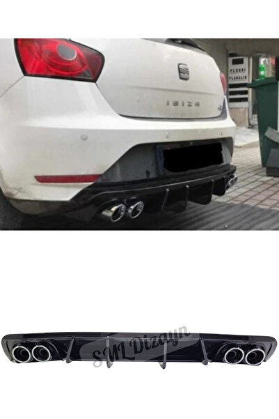 SML Dizayn Seat ibiza Mk4 Difüzör Egzozlu Flaplı PLASTİK İTHAL ibiza mk4 Arka...