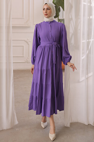 benguen 2024 Button Detailed Dress Purple
