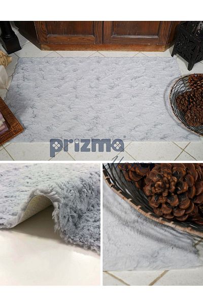 Prizma Micropost, Non-Slip, Washable, Single Bathroom Rug, Mat| Silk Gray - (75X110CM)